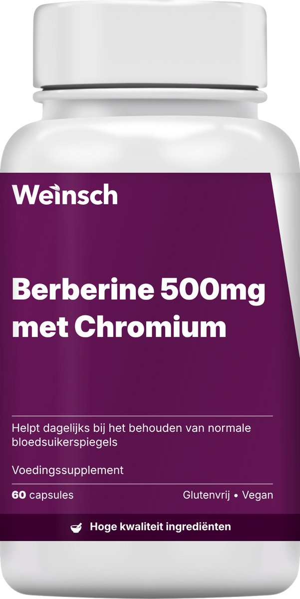 Weinsch Berberine 500mg met Chromium | 710mg | 60 capsules