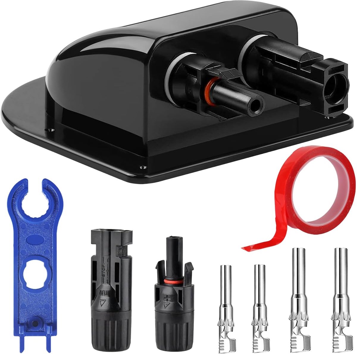 Behuizing voor kabeldoorvoer op zonne-energie, waterdichte connector voor zonne-energie-aansluitdoos, kabeldoorvoer op dak, voor zonnepaneel, camper, camper of boot