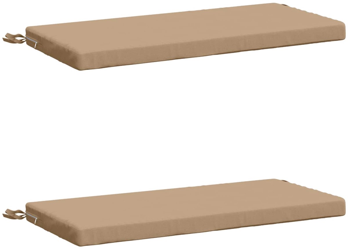 vidaXL Bankkussens - SOEST - 2 - st - 100% - Polyester - Zand - 80 - x - 40 - x - 5 - cm