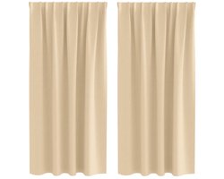 vidaXL - Blackout - Gordijnen - met - Ringen - 2 - st - Crèmekleurig - 175 - x - 140 - cm