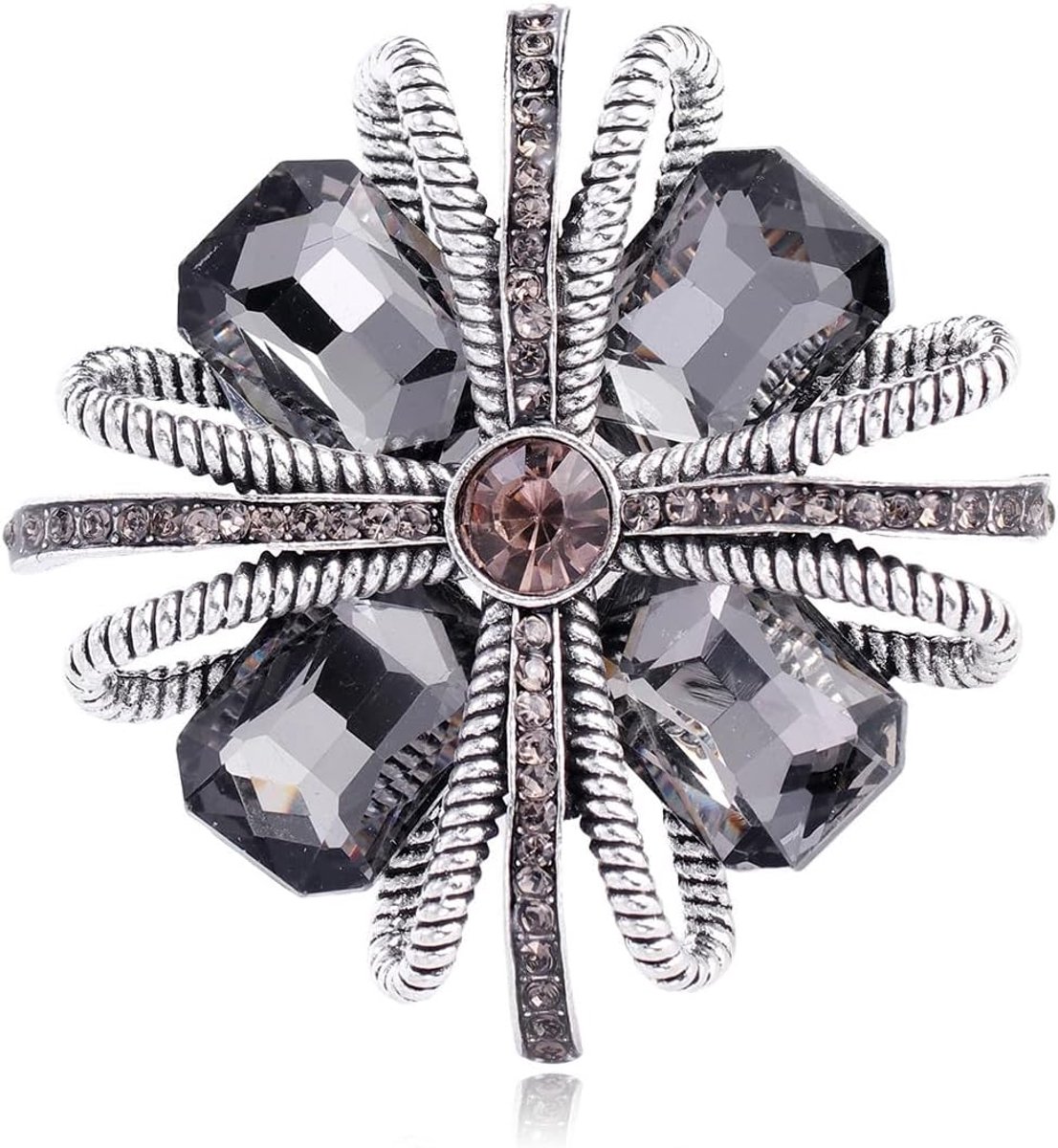 kristallen bloem broche strass opvallend sieraad reversaccessoire elegant cadeau voor dames
