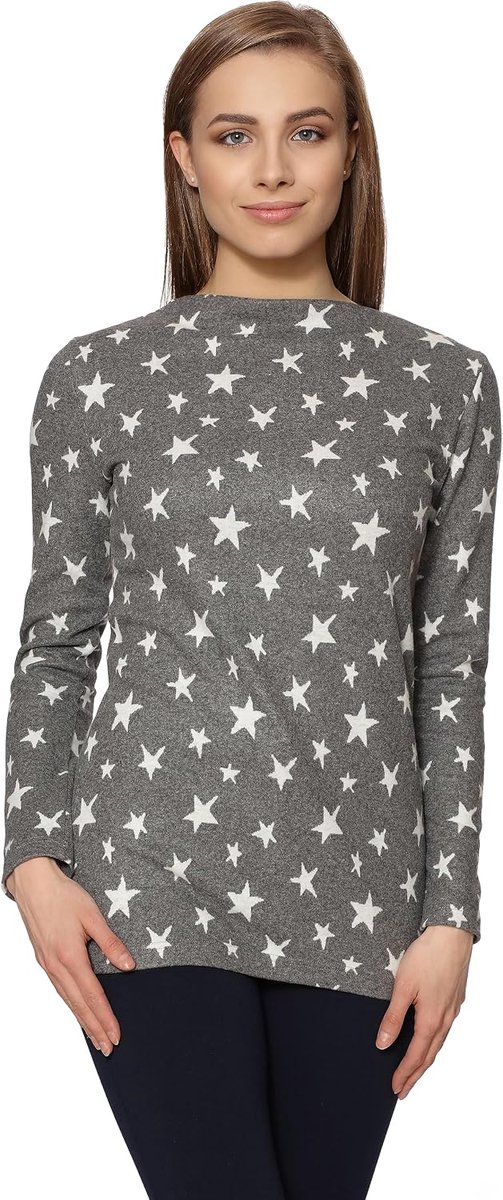 Style Dames sweatshirt blouse lange mouwen van viscose MS10-340