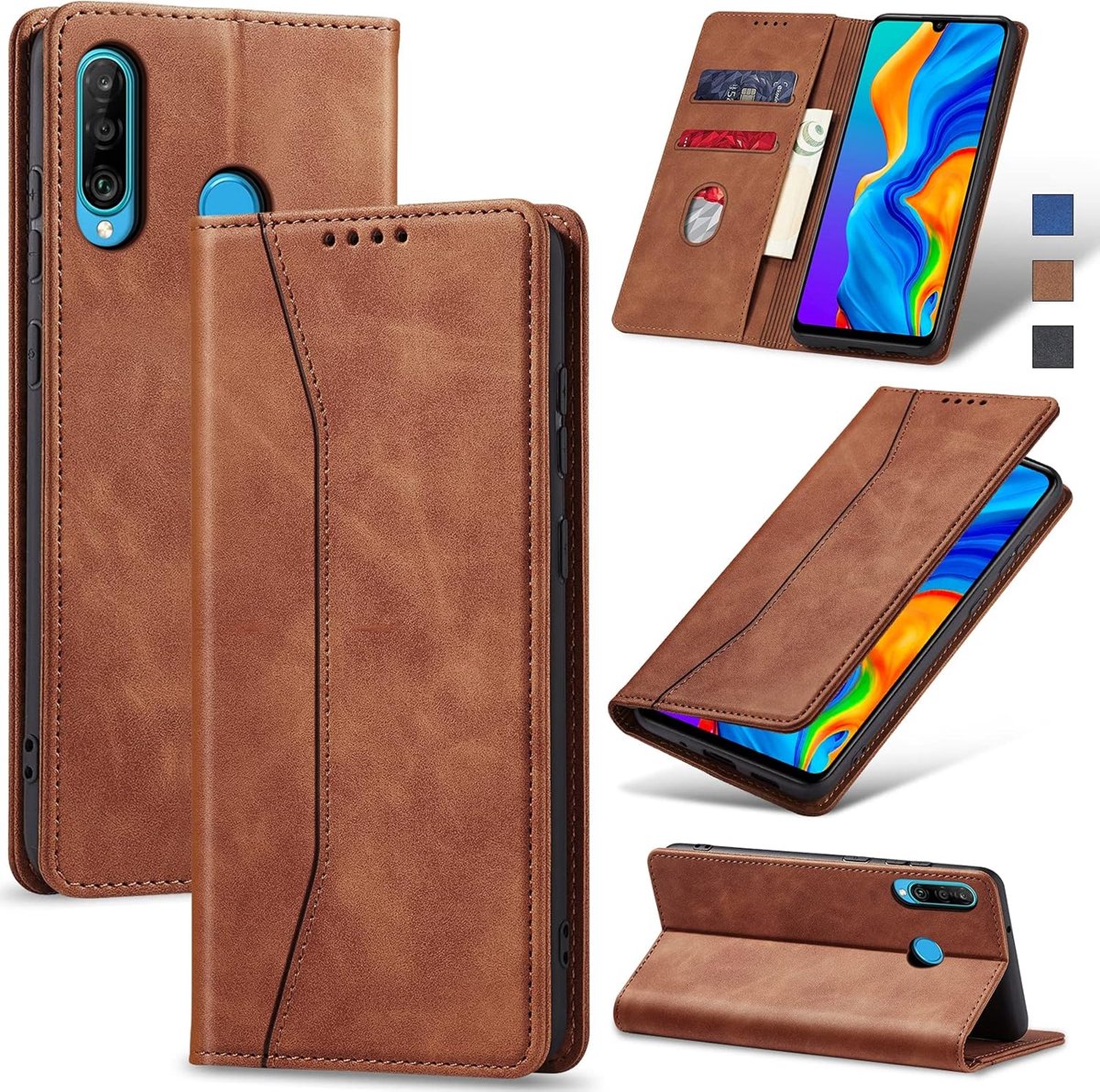 Hoesje voor Huawei P30 Lite,Bruin