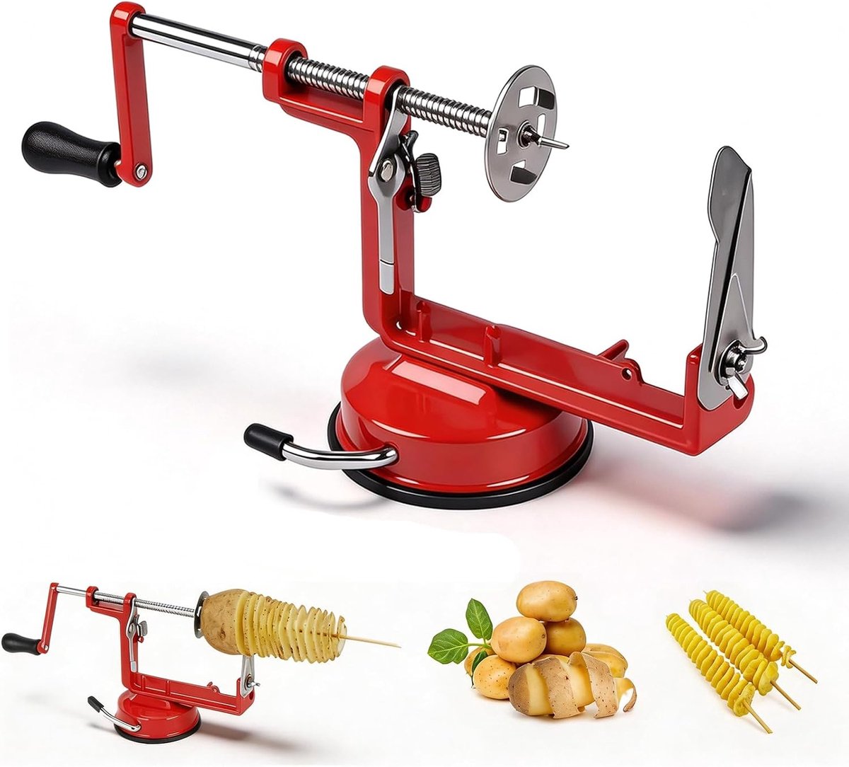 aardappelsnijder, roestvrij staal, voor spiraalaardappelen en zoete aardappelen
