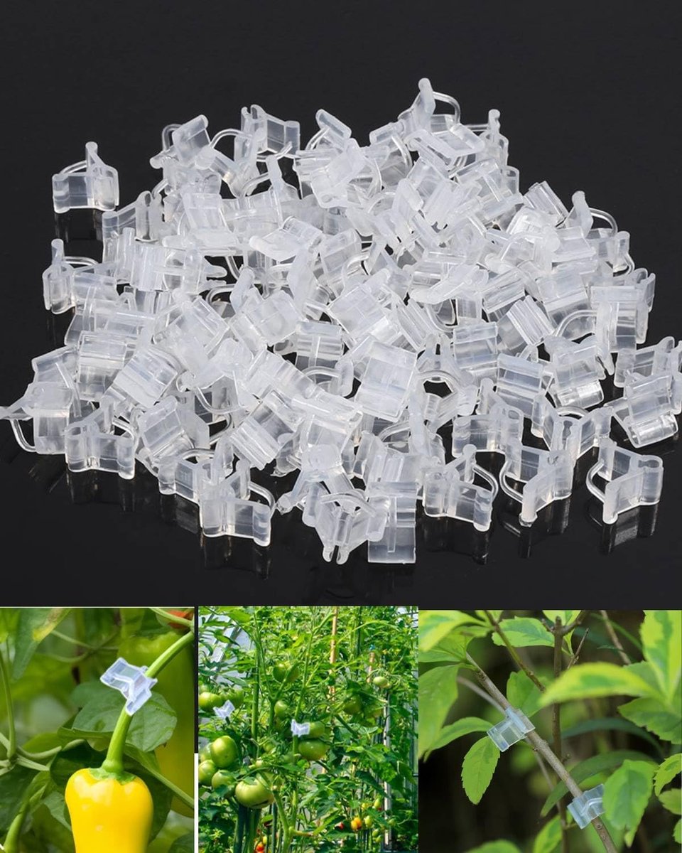 2 stuks plantenclips voor tomaten en aubergines, grafting clip 2.0 4,5 mm, 100 stuks, voor groenten, fruit, watermeloenen, komkommers, ideaal voor tuiniers en kwekerijen