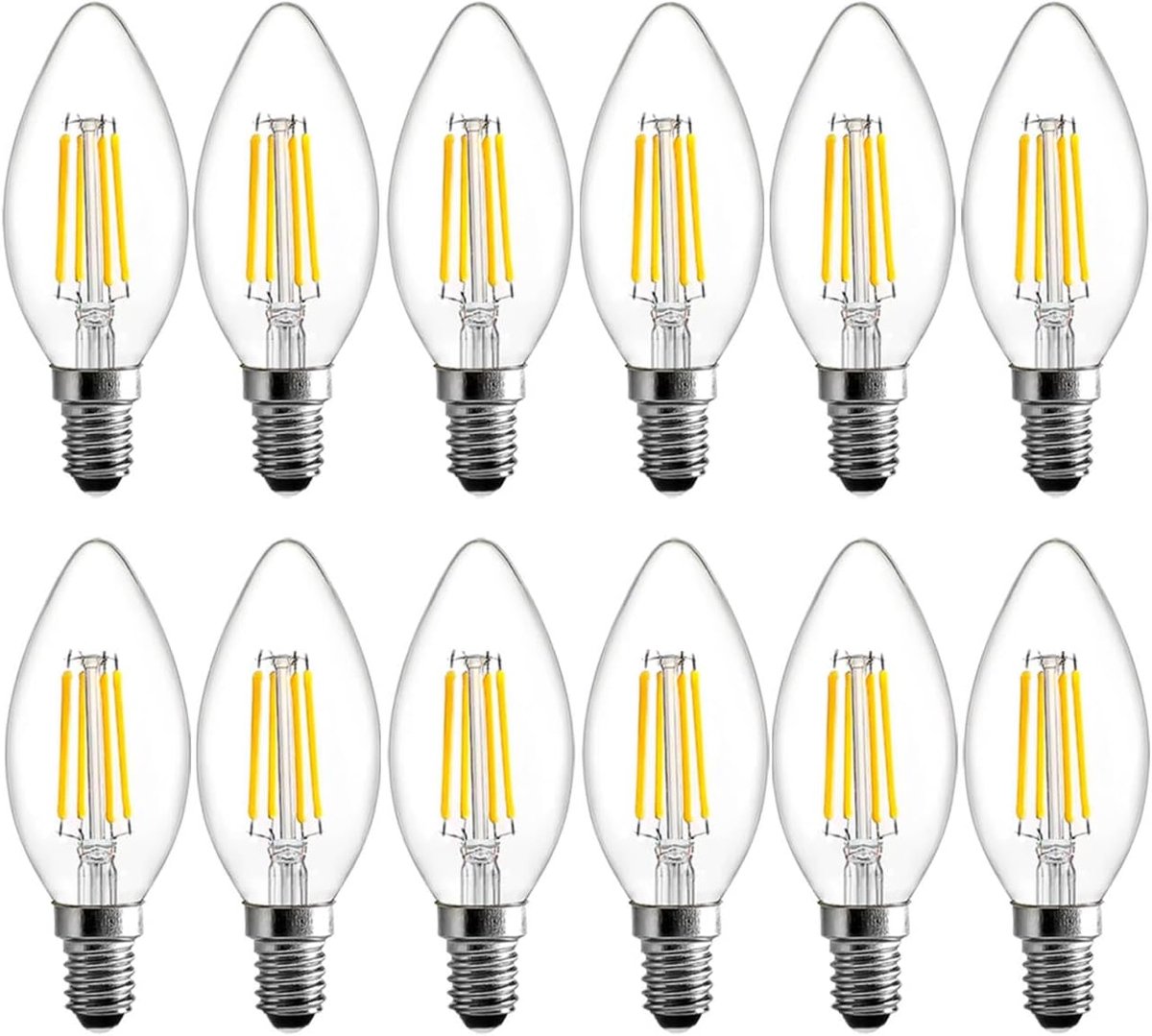 LED-lamp C35 E14 2700K 4W transparant 12 stuks