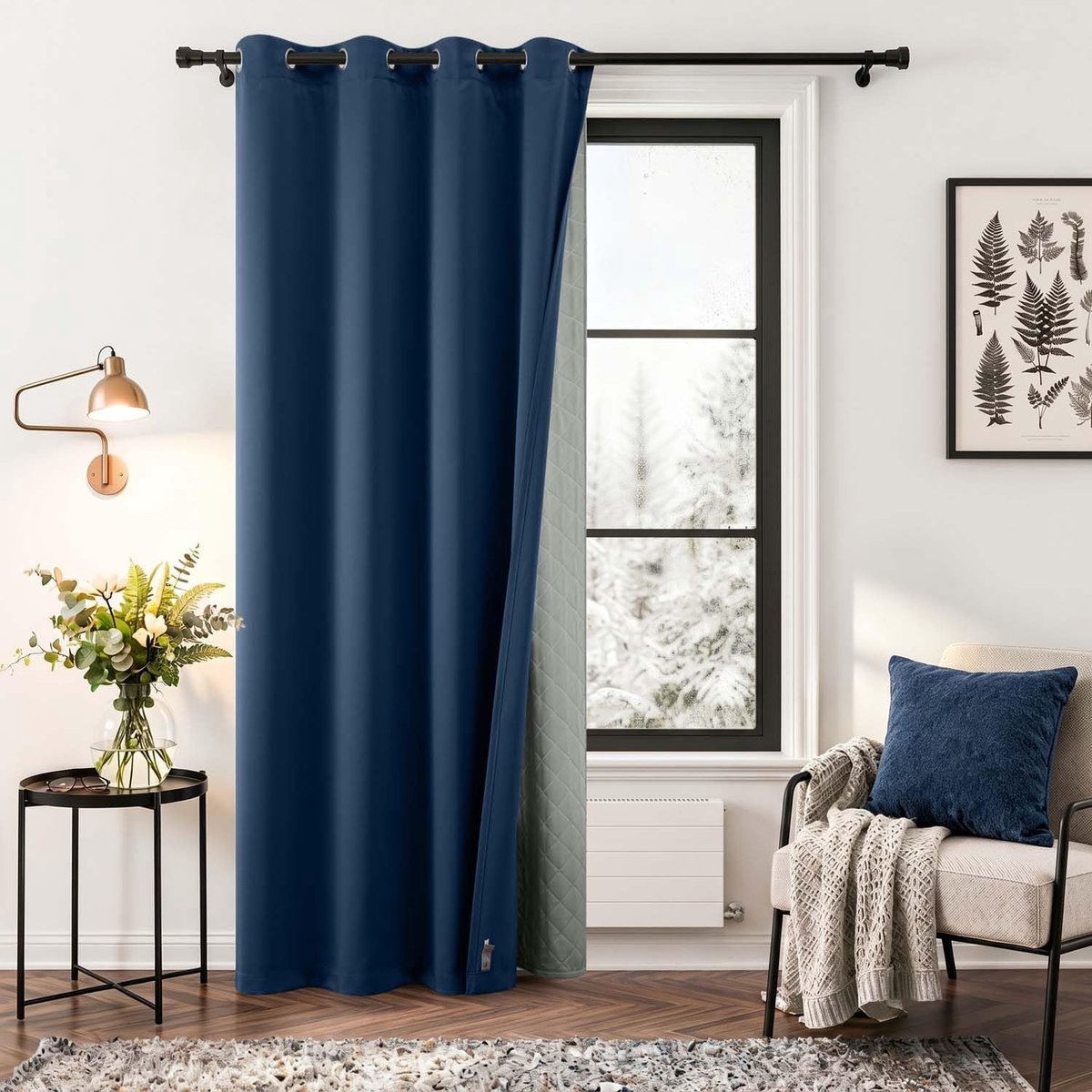 Deurgordijn, koudebescherming met ogen, voordeur, H 214 x B 132 cm