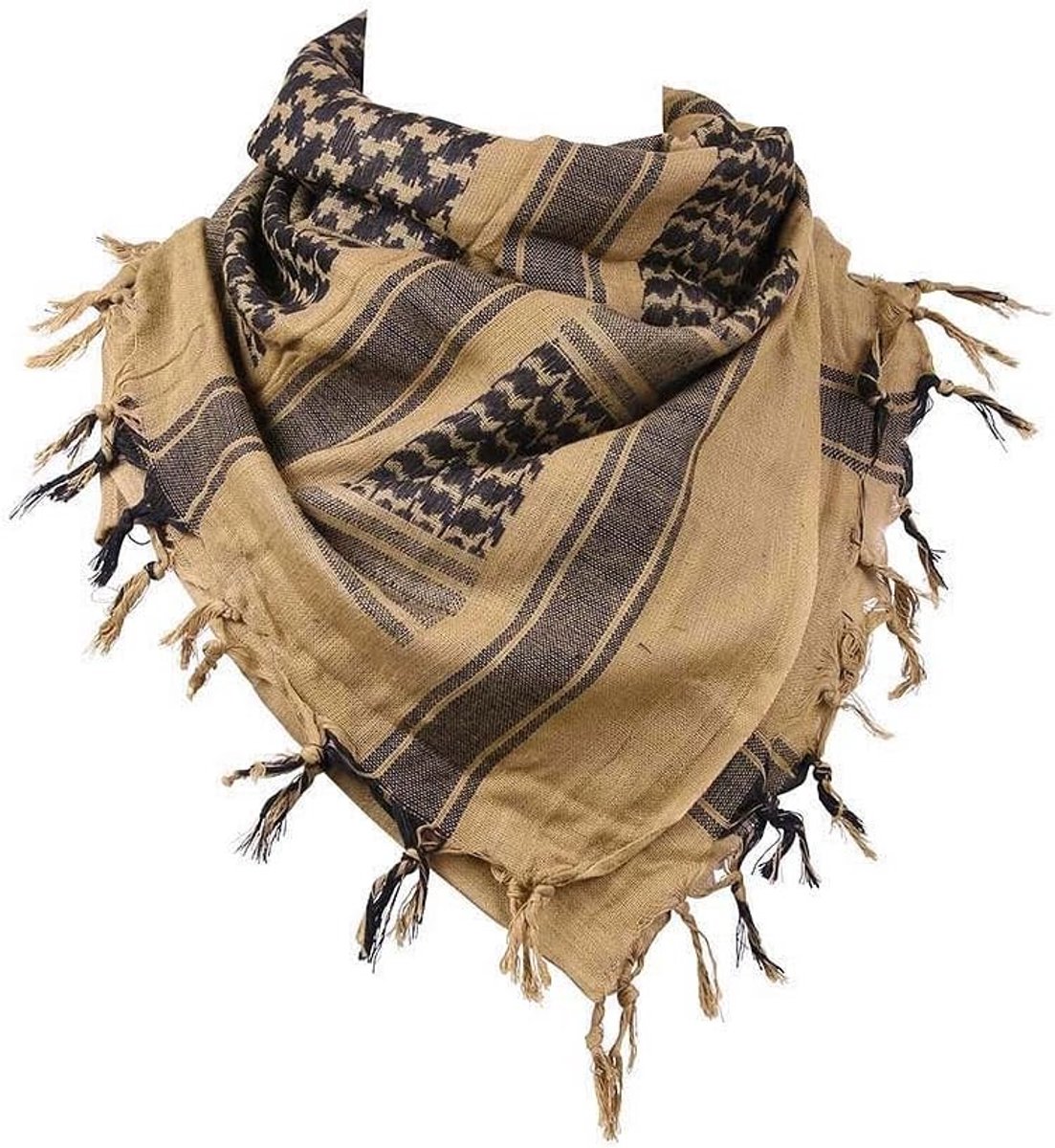 Shemagh-sjaal, Arabisch militair, tactische woestijnsjaal, Pali-doek, 110 x 110 cm, 100% katoen, voor mannen en vrouwen