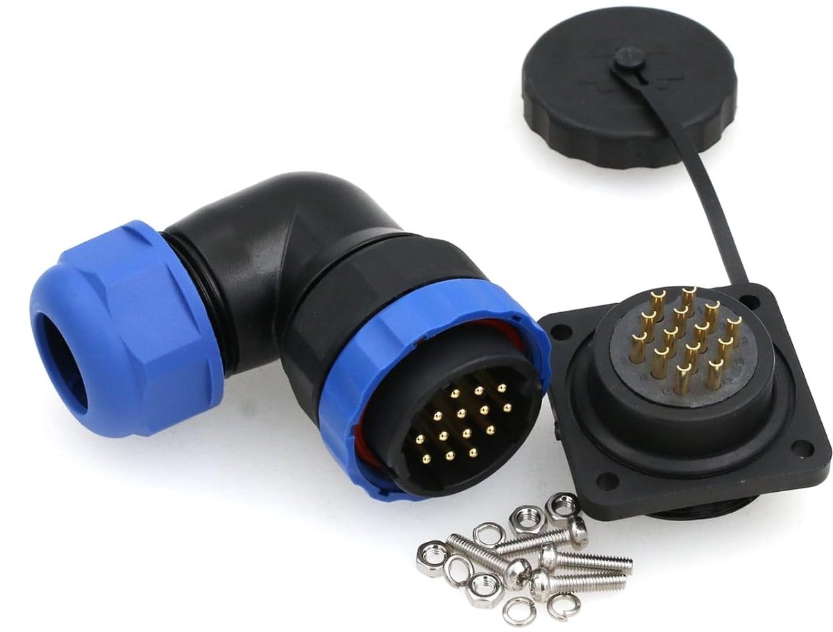SD28 28 MM vierkant waterdicht IP68 Aviation LED stekker voeding stekker socket bulkhead mannelijke vrouwelijke stekker (14pin 10A 380V)