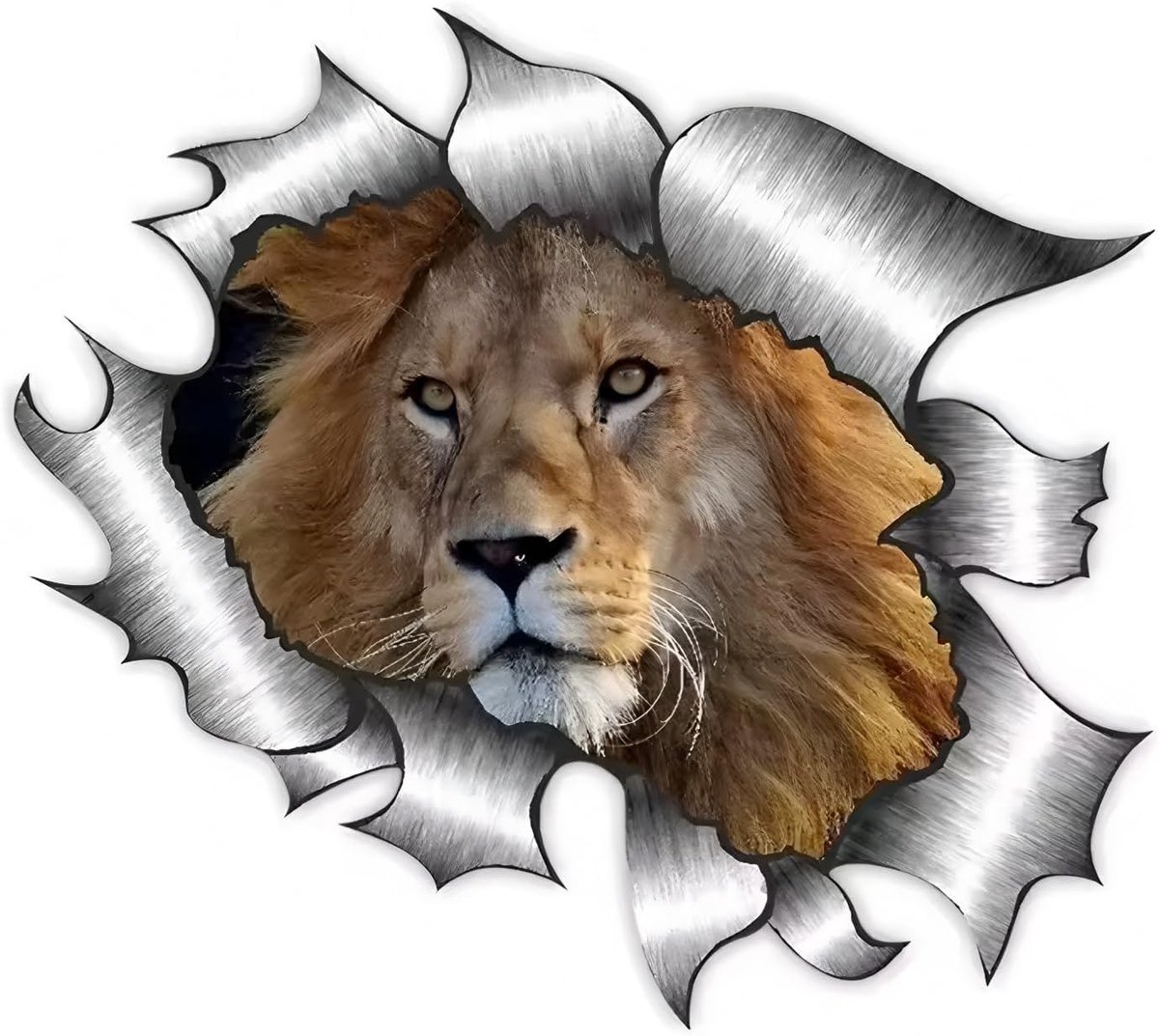 3D gescheurd metaalleffect, waterdicht, reflecterende decoratiefolie voor auto, koelkast en laptop (25 cm)