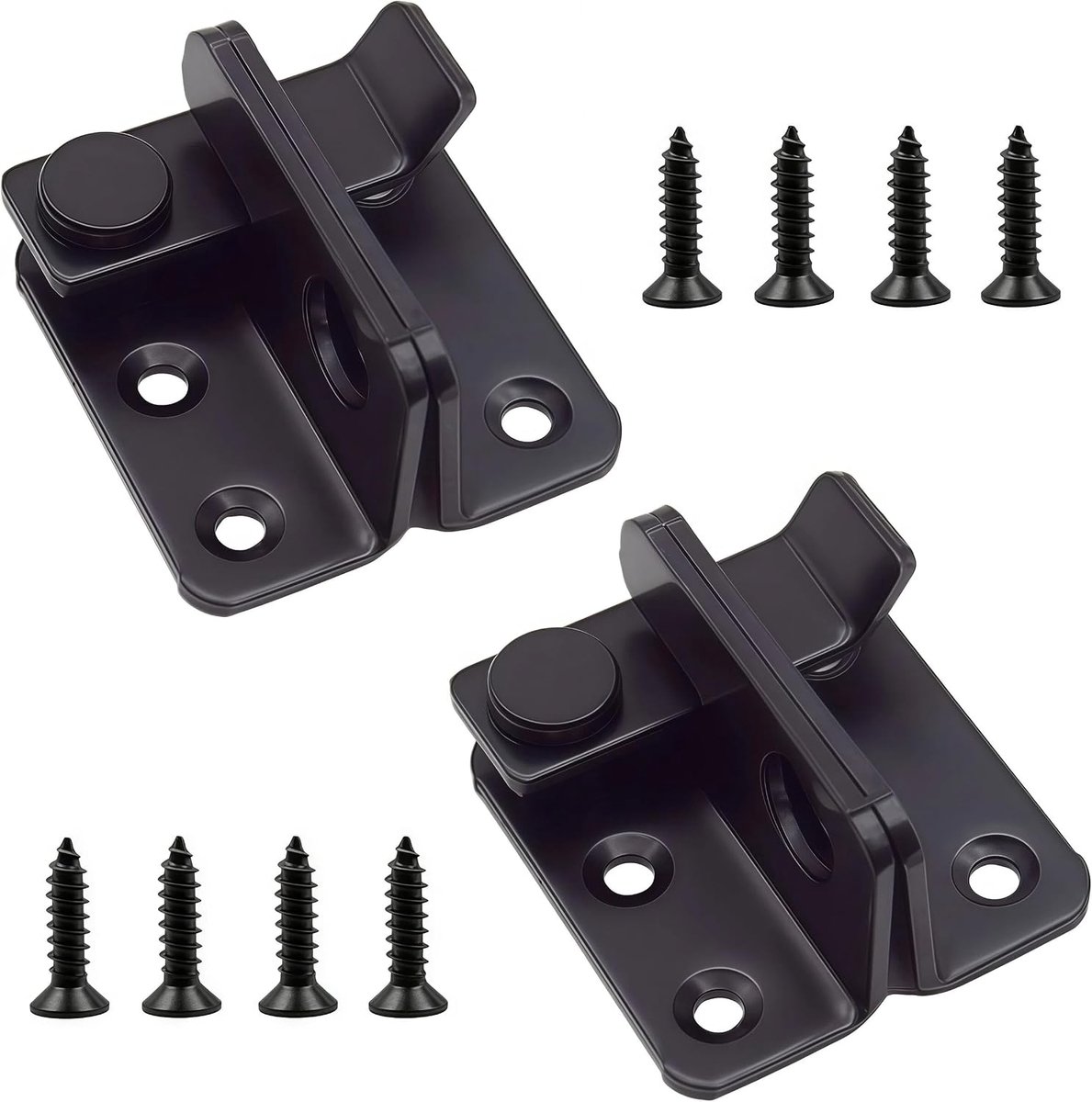 2 stuks deurgrendel roestvrij staal boutgrendel schuifgrendel met 8 stuks schroeven voor deur, raam, badkamer, slaapkamer, zwart (D/YKMS/Hei)