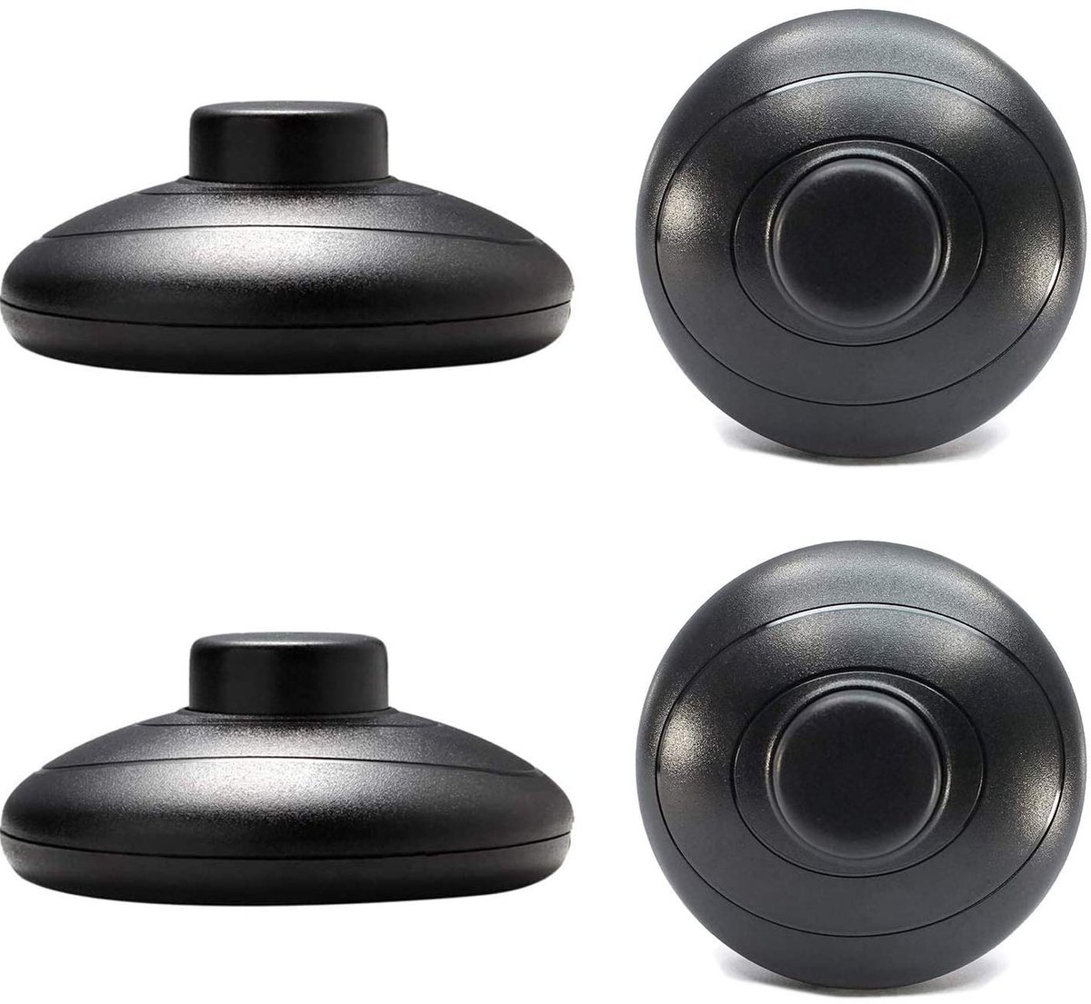 4 stuks voetschakelaar, ronde voetschakelaar, 250 V/2 A-3 A/120 V, voetschakelaar, kunststof voetschakelaar, met drukknop, zelfremmend, voor staande lampen en tafellampen (zwart)