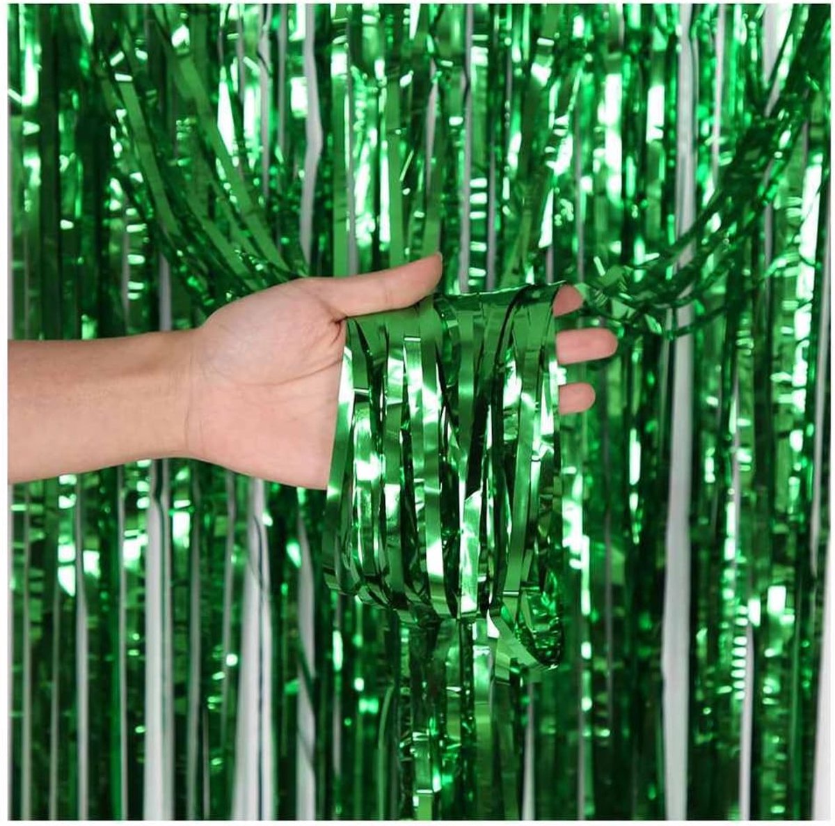 5 stuks lametta-gordijnen, metallic foliefranjes, gordijn, kleurrijk, tinsel, gordijn, achtergrond, glittergordijnen, regengordijn voor kerstboom, verjaardagen, festivals, party, decor, 1 x 1