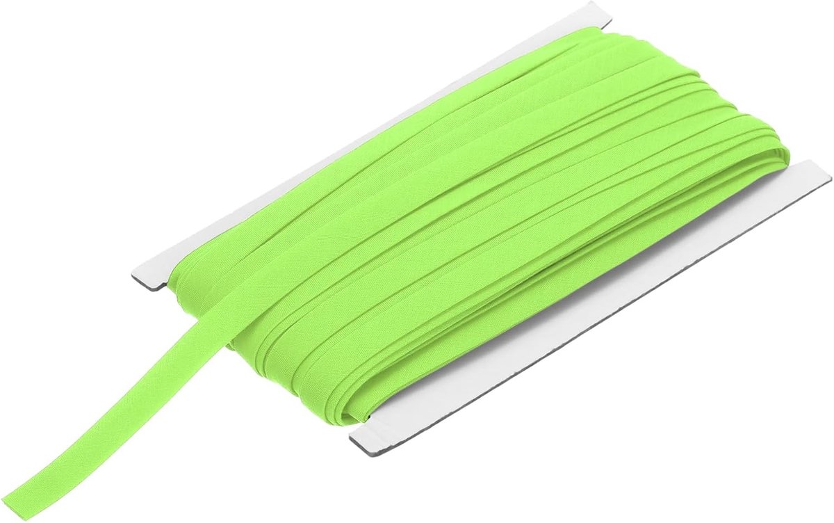 Biaisband, naadband, dubbele vouwband, polyester, continu naaien, accessoires, randband om te naaien, doe-het-zelf zomen, quilten, handwerk (fluorescerend groen, 25 yards)