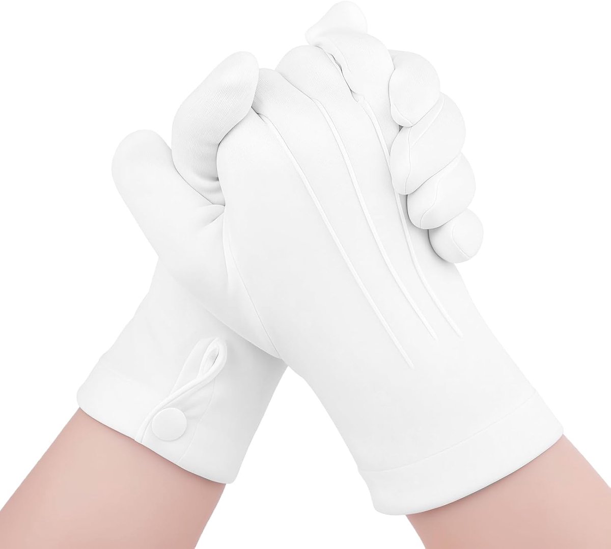 Handschoenen met siernaden, 2 paar voor formele gelegenheden, sieradeninspectie, horeca en meer, 23 cm lang, flexibel en antislip