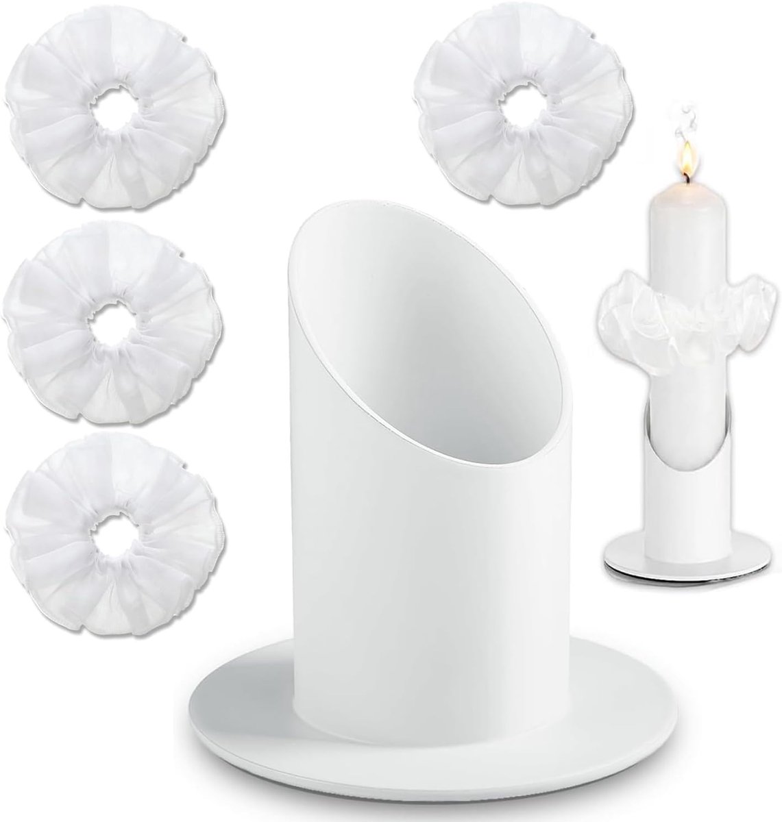 communiekaars, wit, 3-5 cm, kandelaar 4,2 cm