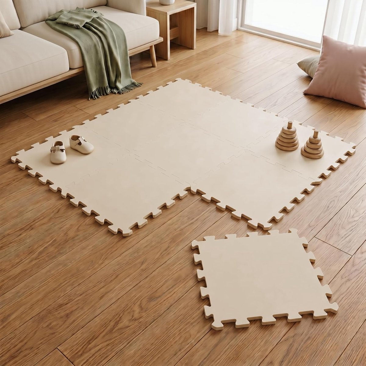 9-delige Baby Speelmat vanaf de Eerste Maand - 30x30 cm EVA Foam Tegels - Opvouwbare Kruipmat met Antislip Oppervlak - Zachte Kruipdeken en Puzzle Vloermat voor de Kinderkamer en Babykamer