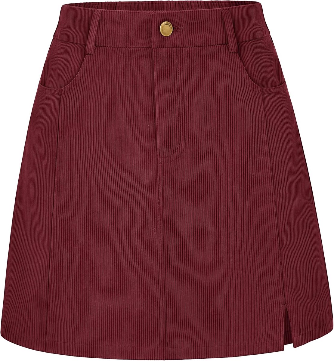 Mini-rok voor dames, hoge taille, wikkelrok, herfst, winter, corduroy, A-lijn, vintage, korte winterrok, kort met zakken