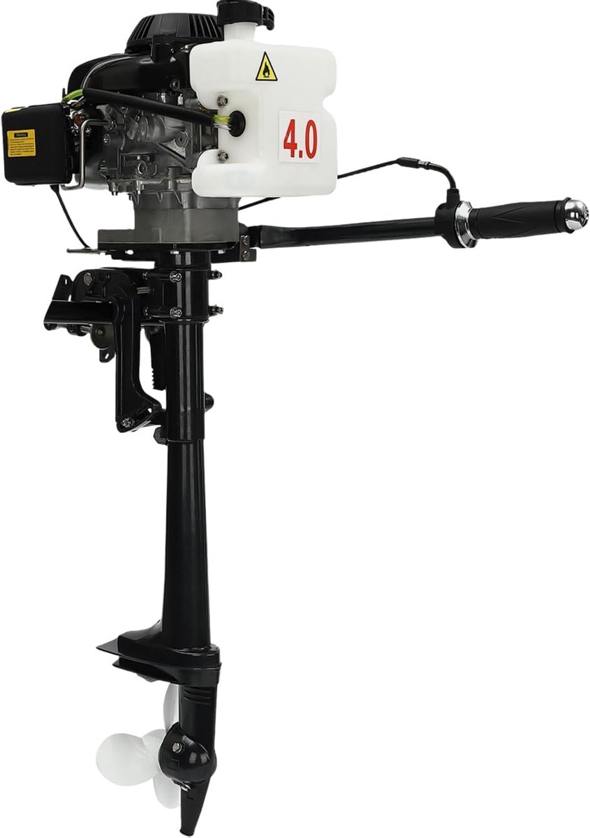 Buitenboord-benzinemotor, bootmotor, 3 pk, 4-takt benzinemotor, vermogensopties voor opblaasbare boten, vissersboten, zeilboten en kleine jachten luchtgekoeld