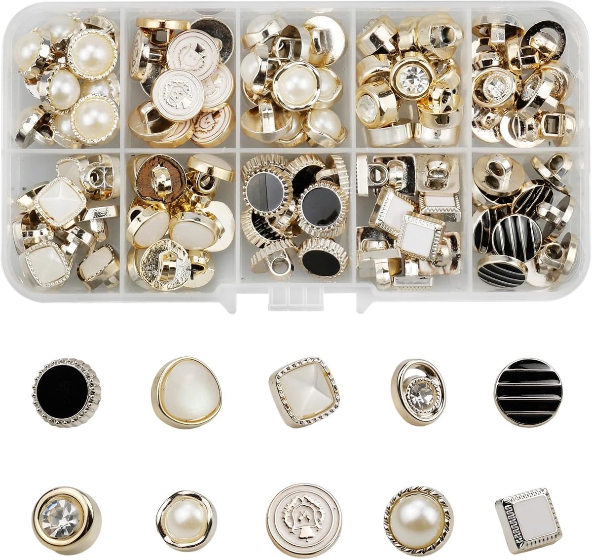100 stukjes kunstparelkledingknoppen, genaaide knoppen met as, decoratieve knopen voor shirts, pakken, jassen, trui, 9,5 mm-12 mm