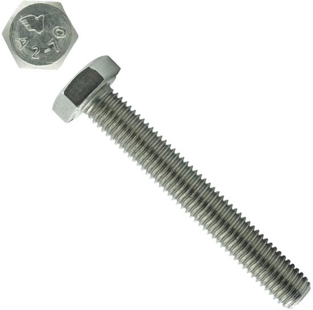 RVS Zeskantschroeven DIN 933 M10 x 12mm Volledig Draad (20 Stuks)