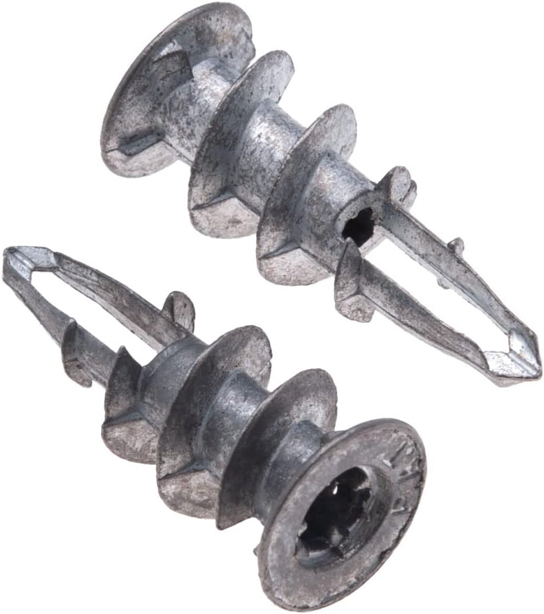 gipsplaatpluggen, 50 stuks 15 mm x 29 mm gelegeerde pluggen, gipsplaatbevestigingen, gipsmuurpluggen, holle pluggen, aluminium bevestigingen - inschroefankers voor planken, kleerhangers, meubels