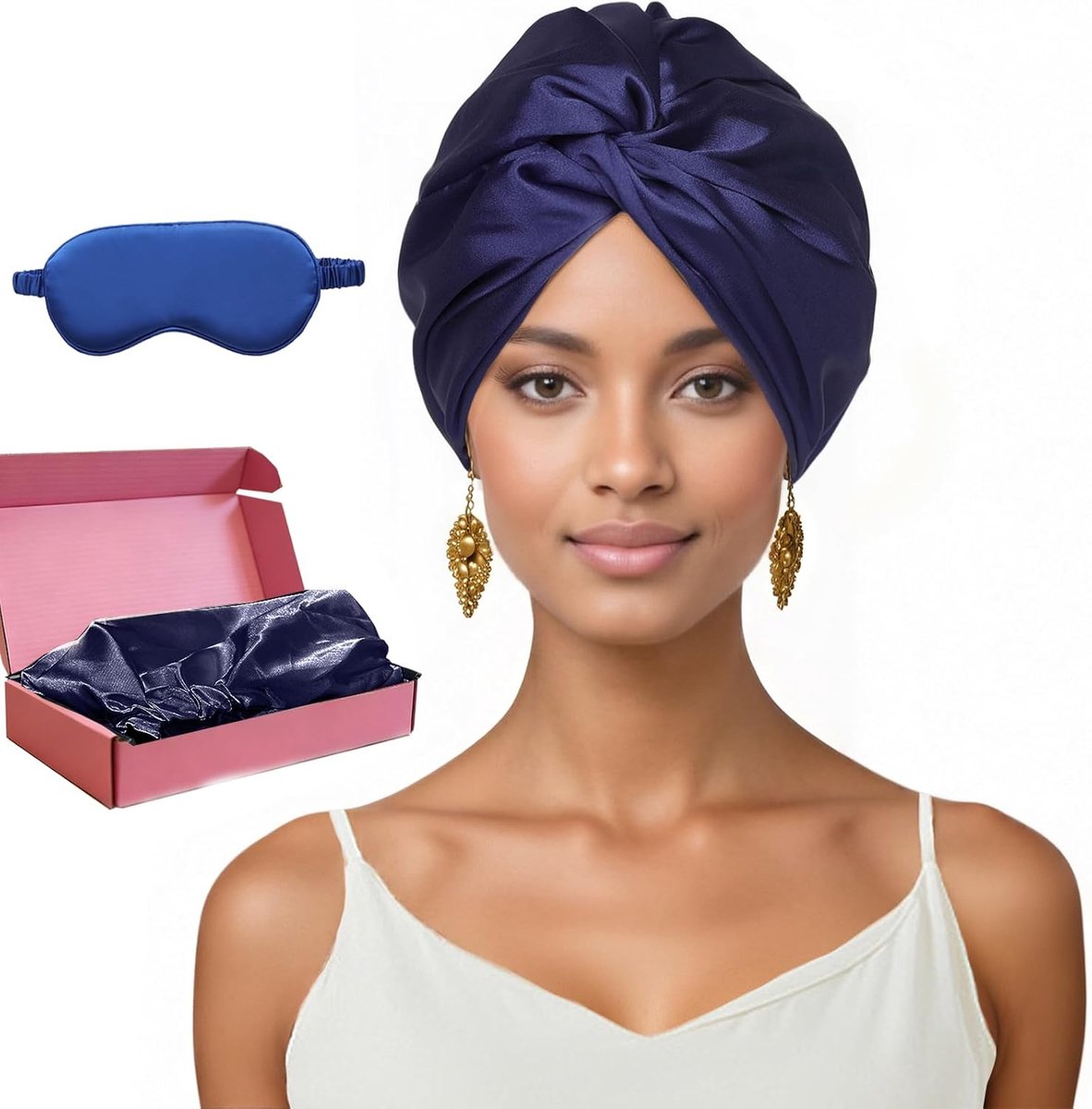 muts om te slapen voor gezond haar en lang haar, slaapmuts zijde voorkomt kroezen, haarbreuk en gespleten punten, zijden bonnet voor dames met krullen en haarkap voor de nacht