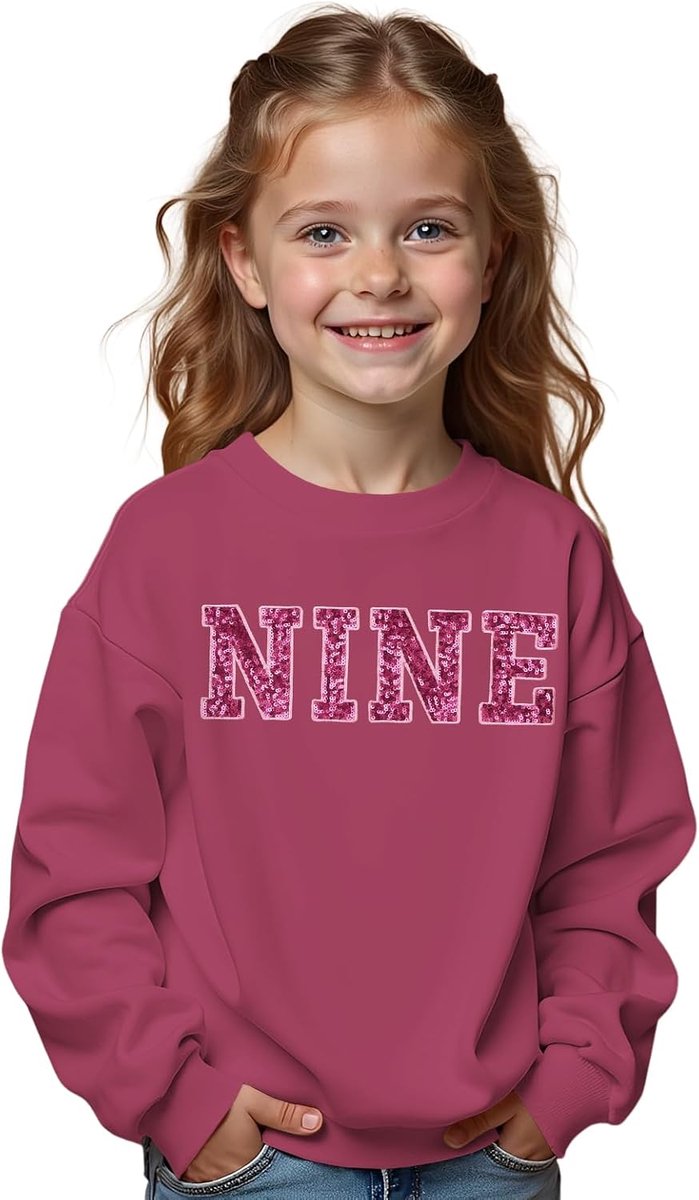 C&M WODRO Baby meisjes verjaardag sweatshirt zus kinderen outfits glitter borduurwerk trui 2-9 jaar verjaardagsfeest kostuum herfst lange mouwen babykleding ronde hals shirt met lange mouwen