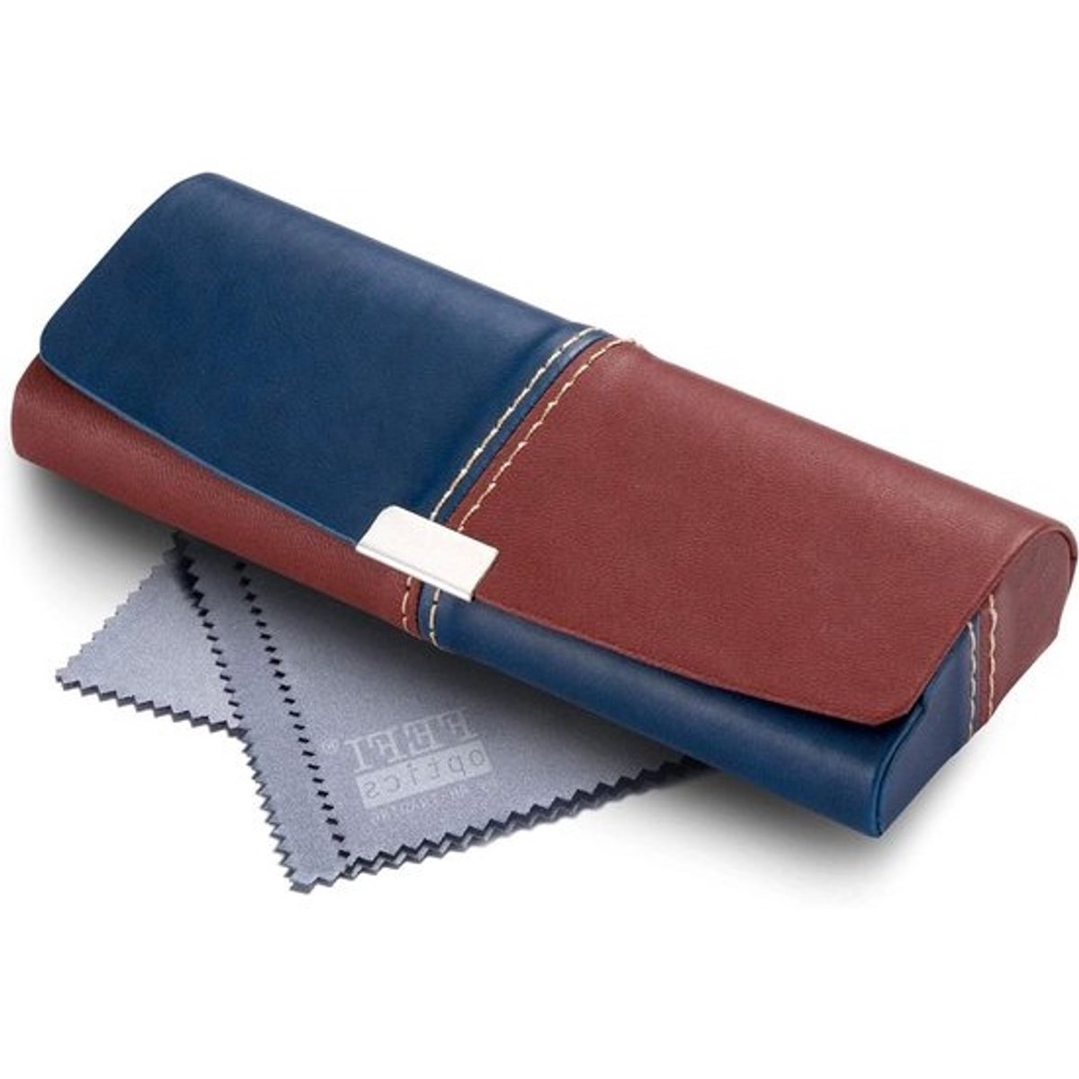 Brillenetui - Brillenhoesje Hardcase - Brillen Beschermen - Tweekleurig Design - 15 x 5.5 x 3 cm - Bruin