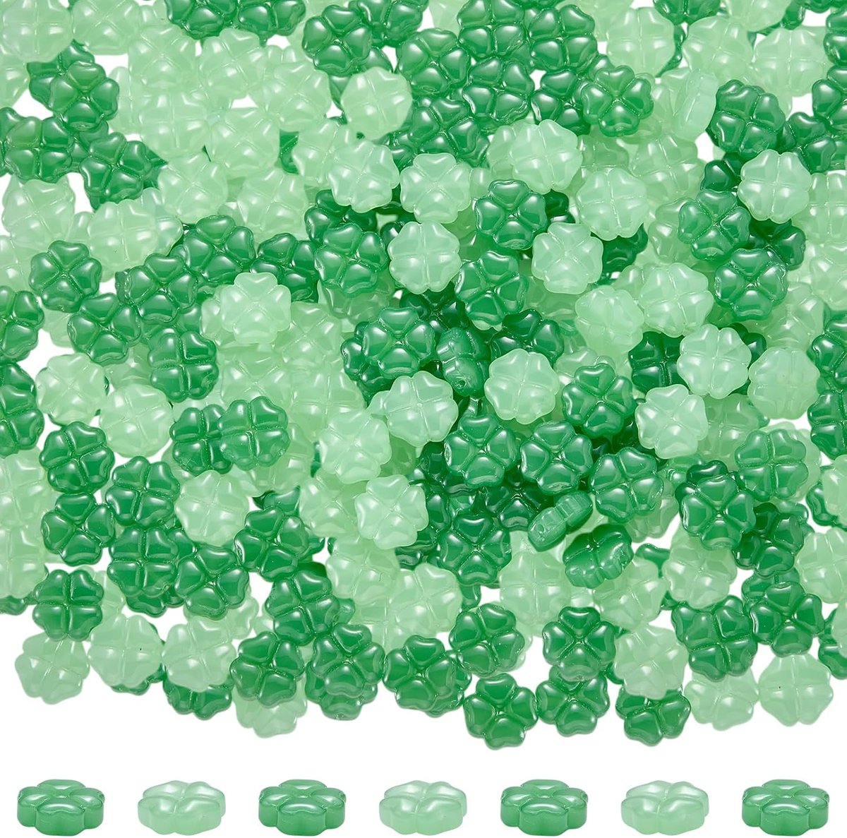 Kralen voor het maken van sieraden, spuitgelakte klaverbladkralen, grote verpakking voor halskettingen, armbanden, oorbellen, DIY, knutselbenodigdheden