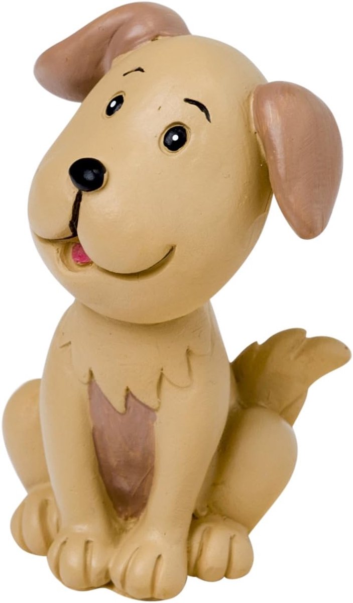 mopec Taartfiguur bruidspaar met huisdier, hond, polyhars, bruin, 4 x 4 x 7 cm, 1 stuk