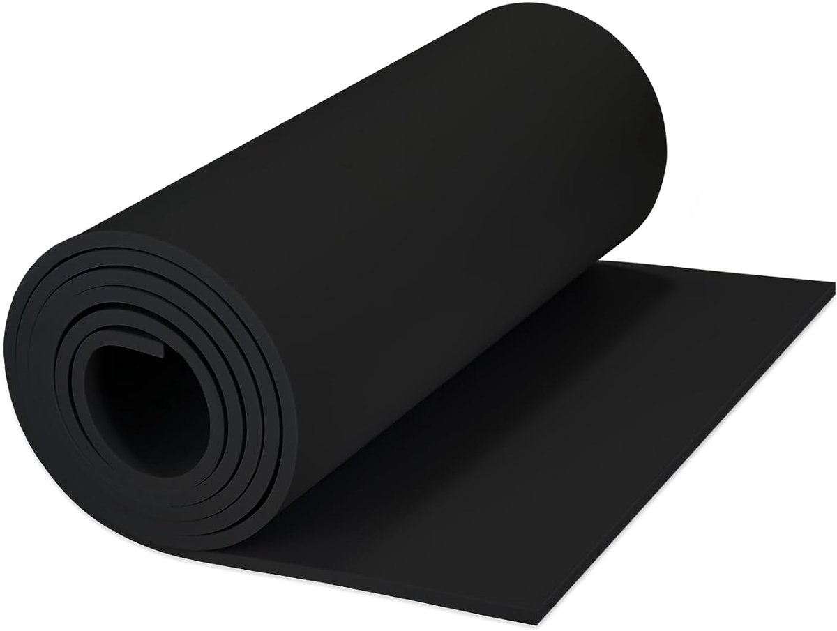 Wielen van zwart EVA-rubber, 5 mm dik, 34 cm x 200 cm