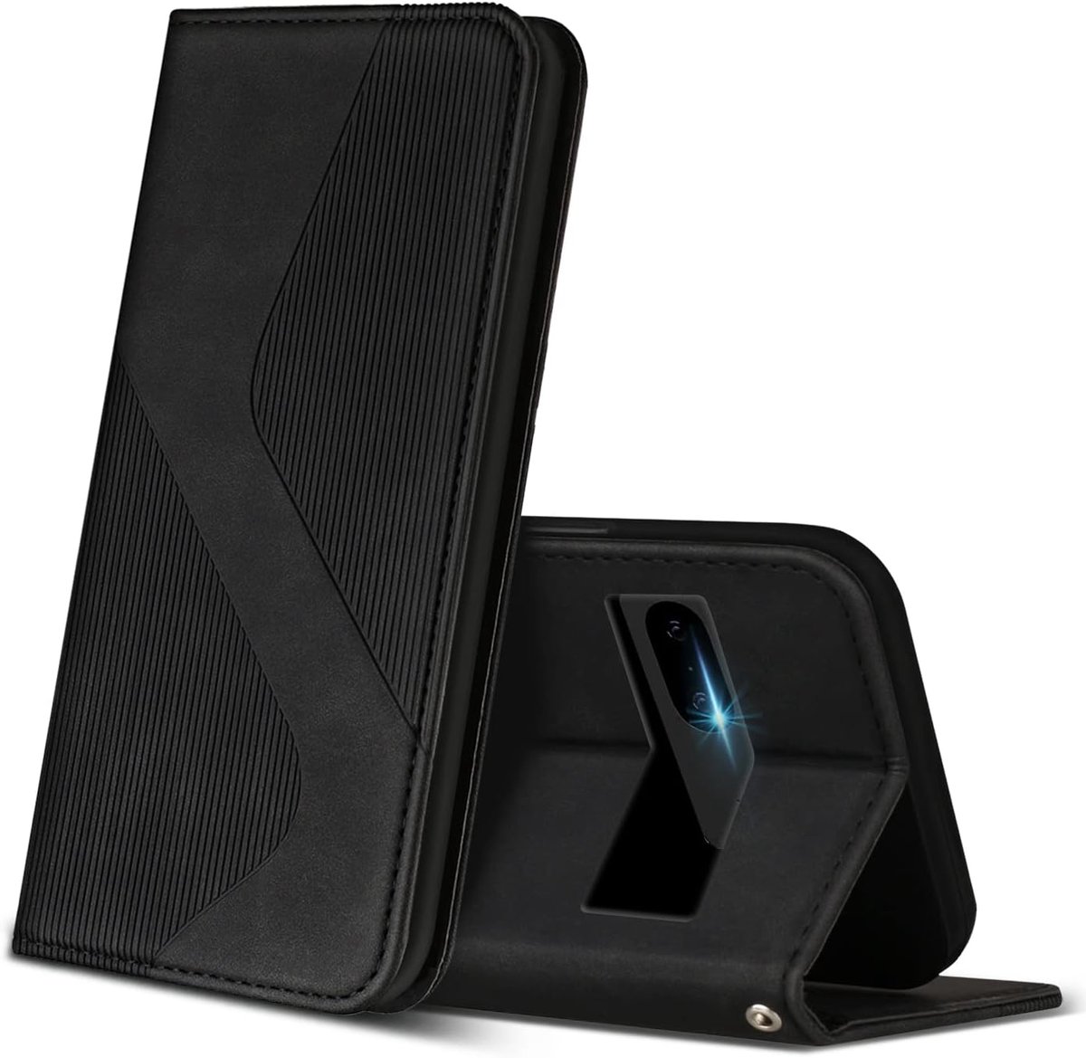 Hoesje voor Google Pixel 7, PU Kunstleer Bookcase Telefoonhoesjes met [Kaartsleuven] [Stand], Flip Case Beschermhoesje voor Google 7 (Zwart)