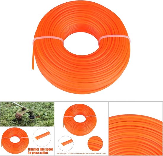 draadspoel voor grastrimmer, 2,4 mm trimmerlijn Nylon koord Draad Rond snoer Grastrimmer op benzine(50 miljoen) — afbeelding 4