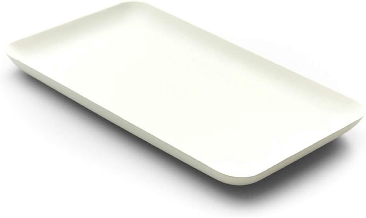 Bord van suikerriet in wit 200x120xH15mm | Bio wegwerpservies groenteborden vleesschotel serveerbord | 40 stuks