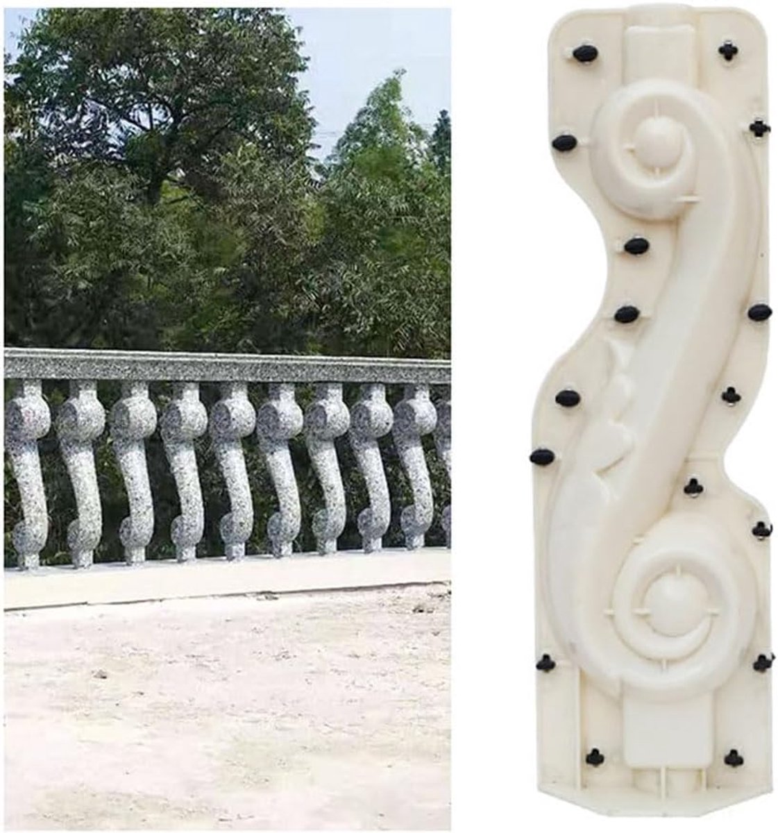 2 stuks balustrades mal Europese Romeinse kolom Mouldor voor achter vormen voor betongips cement kunststof gieten tuin balkon zwembad park hek decoratie (type 5)