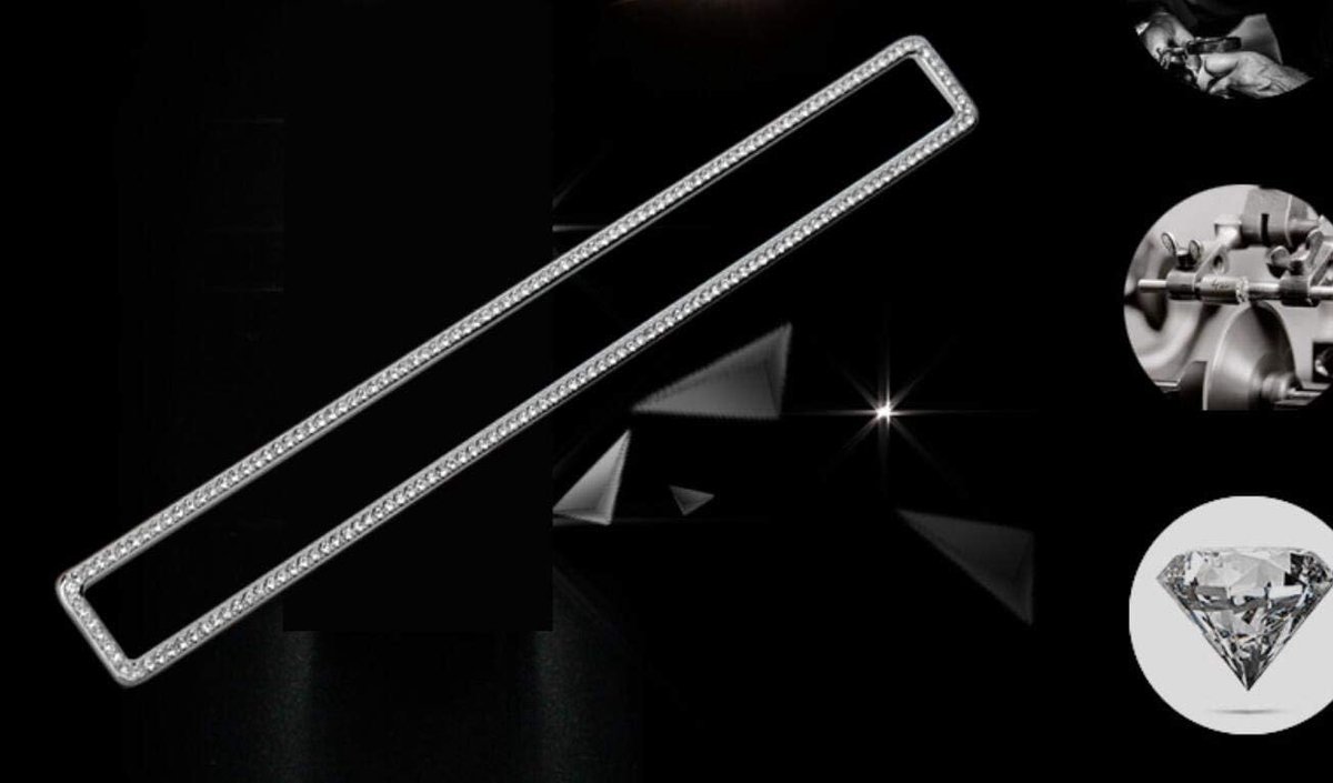 Interieur Trim Bling Accessoires geschikt voor Land Rover Range Rover Auto modificatie Accessoires Wijziging Vrouwen Strass Crystal Decals Accessoires Central control button decorative sticker 1pc ZILVER