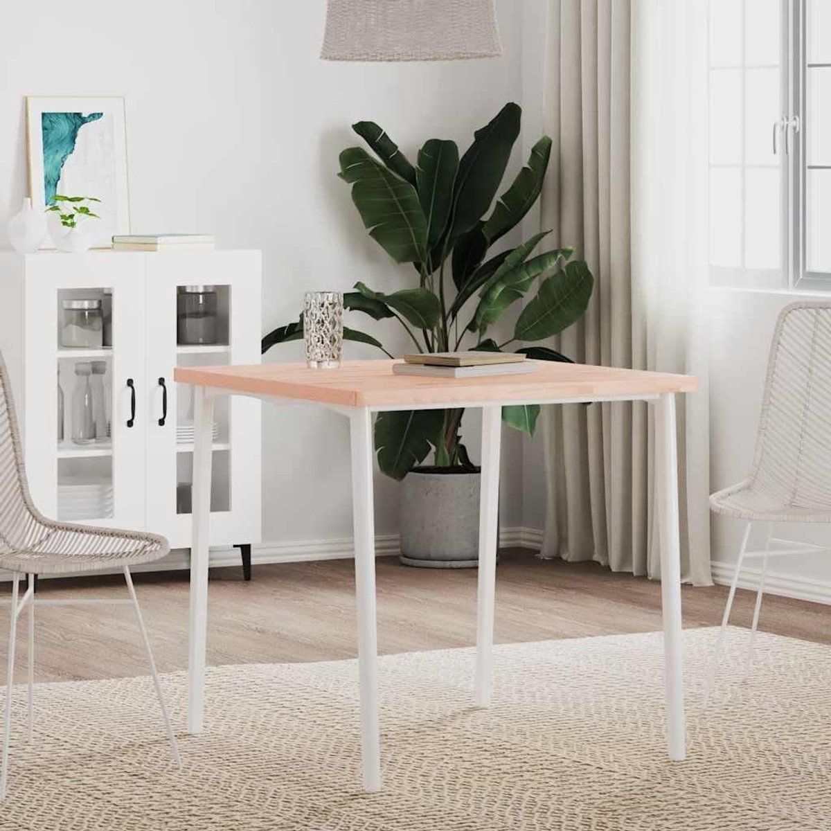 Vervangend tafelblad, vervangingsplaat voor tafel, eettafel, houten tafelblad, geschikt voor hotel, café, eetkamer, restaurant, 70 x 70 x 2,5 cm, vierkant, massief beukenhout