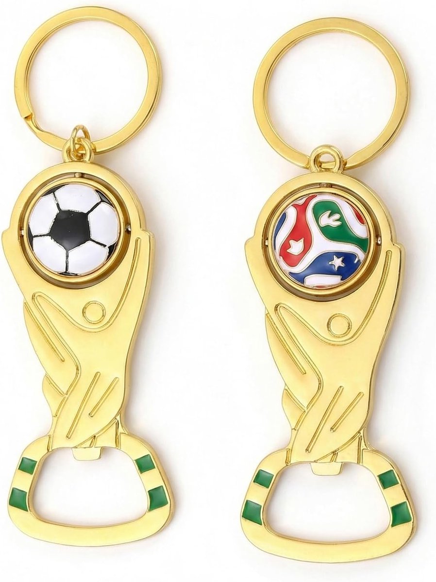 2 stuks flesopener bier flesopener voetbal roestvrij staal bier flesopener draagbare flesopener voetbal trofee accessoires voor bar party bar keuken huis