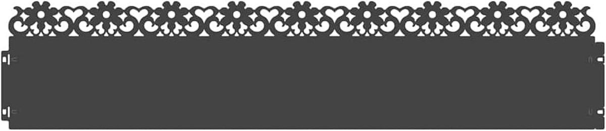 Gazonranden, 10 stuks, zwart, 103 x 0,05 x 22 cm, staal, gazonrand, perkafsluiting voor tuinbed, paden, gazonrand, voortuin, 874765