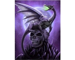 5D Diamond Painting by Numbers Kits, Dragon Skull Games, Full Drill Rhinestones Paint met diamanten Crystal Diamond Art (Dragon)