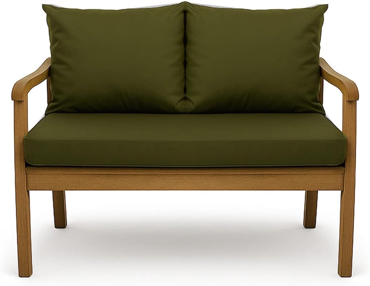 Kussens voor tuinbank met rugleuning, set dubbelzijdig kussen voor schommel en bank, verkrijgbaar in verschillende kleuren en maten (groen, 120 x 60 x 50 cm)