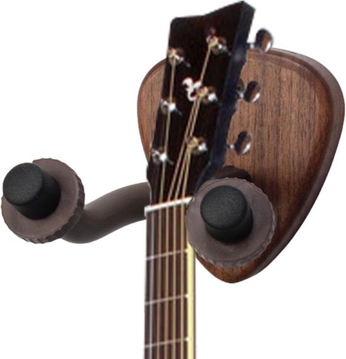 Wandhouder voor gitaarhangers, haken, houten sokkel, banjo, bas, akoestische gitaar, halshouder, staander met plectrum-sleuf, B