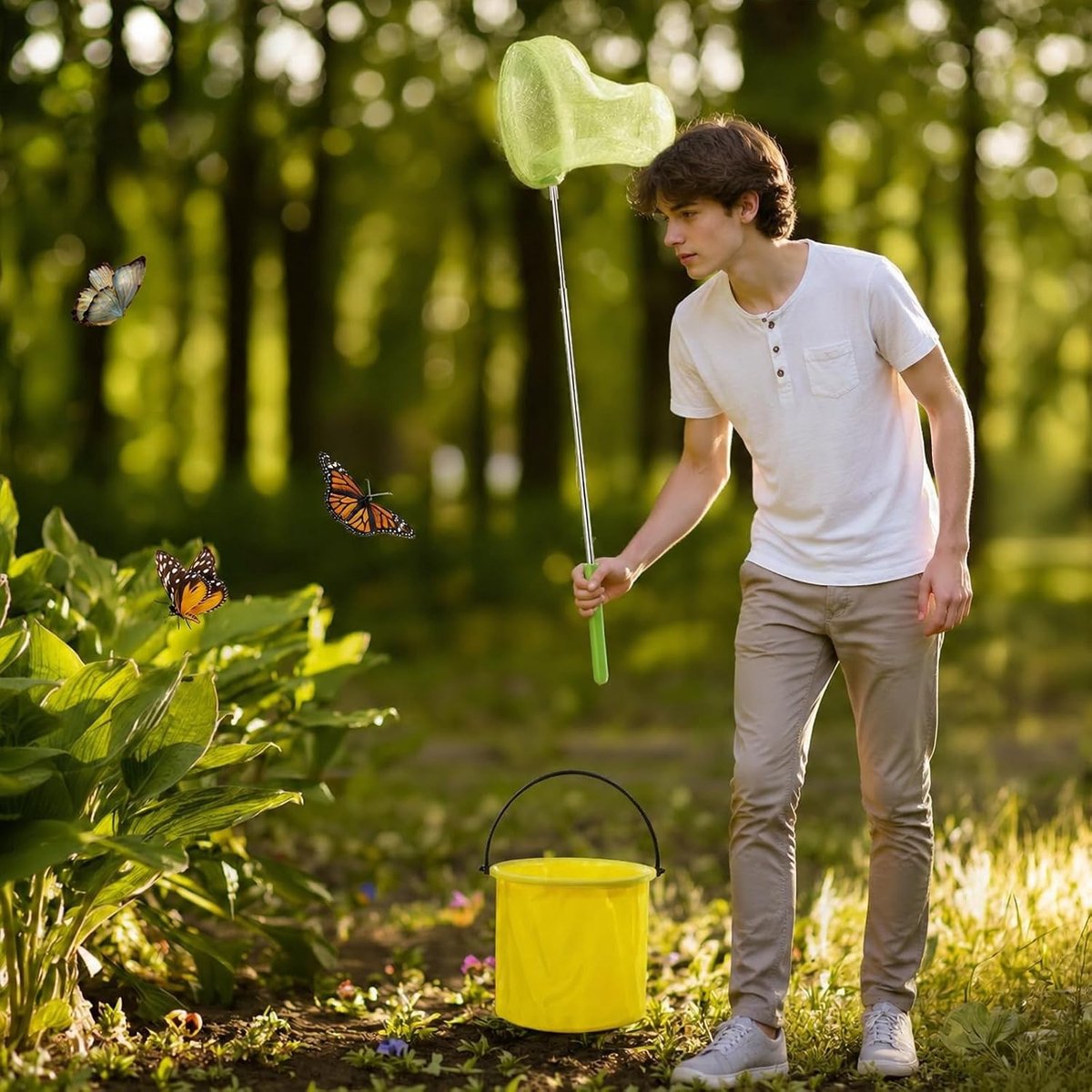 4-delige telescopische vlindernet set voor kinderen met opvouwbare handgrepen en gebruiksvriendelijke ontwerpen