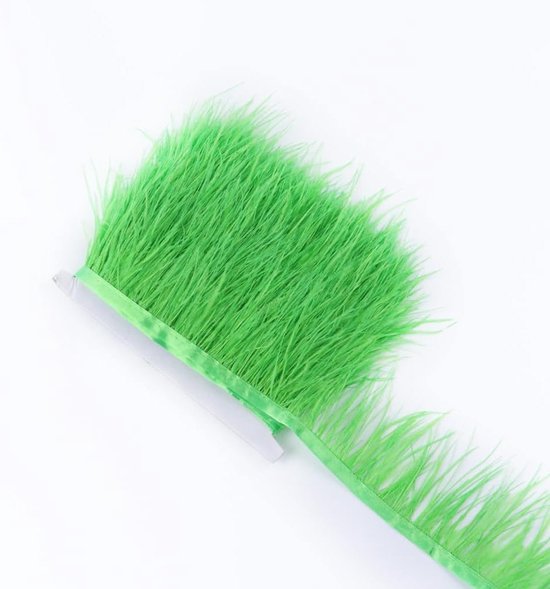 2 m Struisvogelveren, veren, fringen, trim, 6-8 cm breed, knutselveren, doe-het-zelf struisvogelveren, satijnen lint, franjes, struisvogelveren, rand voor kleding, doe-het-zelf naaien, handwerk — afbeelding 5