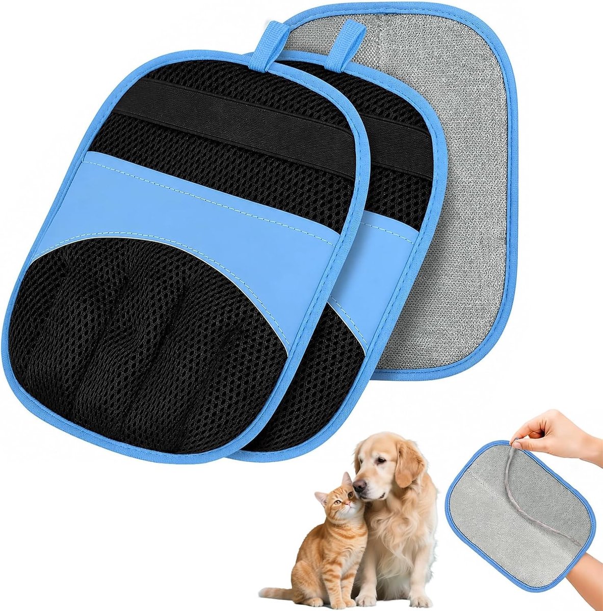 Wasbare Handschoenen voor Vachtverzorging, 3 Stuks, Ideaal voor Huisdieren en Haarverwijdering
