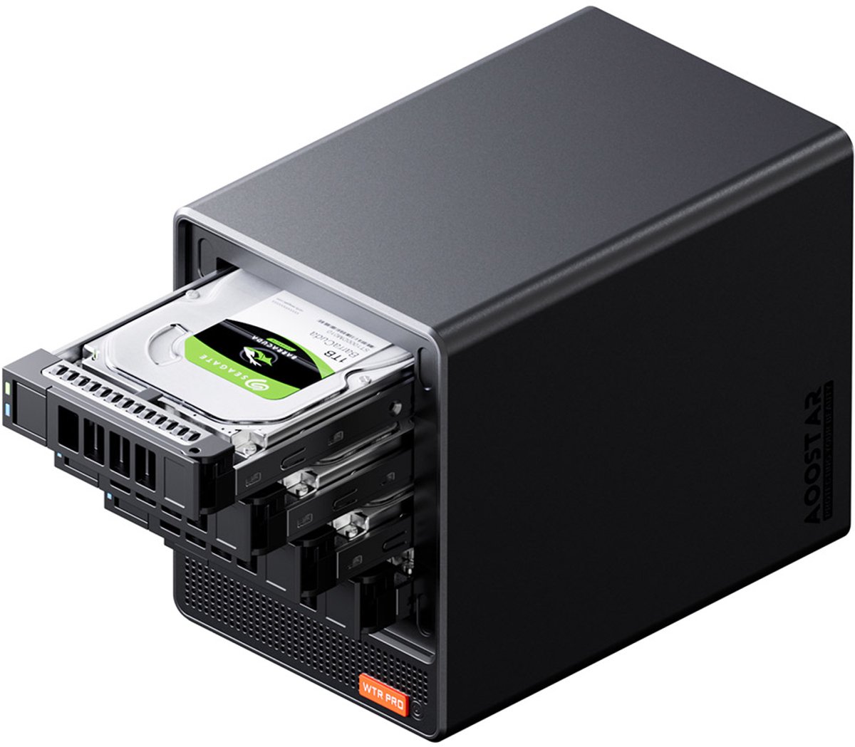 AOOSTAR WTR Pro NAS Mini-pc Barebone (zonder RAM/SSD), AMD Ryzen 7 5825U (8 cores, tot 4,5 GHz), ondersteuning voor drie 4K-schermen (HDMI + DP + Type-C), WiFi 6 & Bluetooth 5.2, 2x USB 3.0, 2x USB 2.0, 2x 2,5G RJ45, 1x Micro-SD-kaartslot