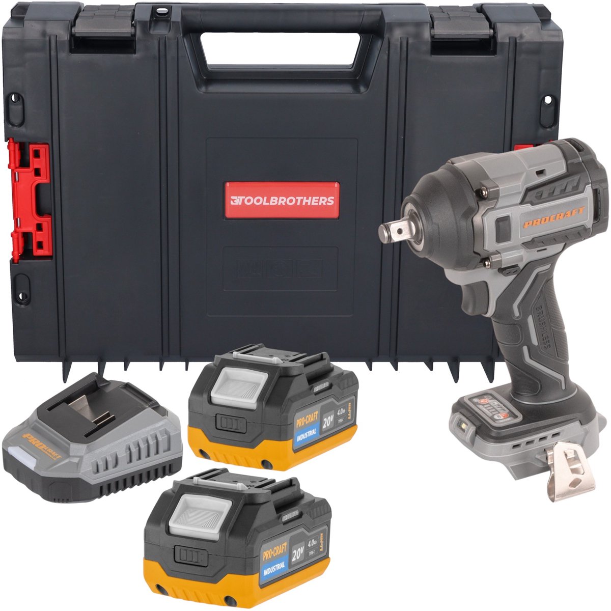Procraft Industrial IW550Abb accu slagmoersleutel 20 V 550 Nm 1/2" Solo - zonder accu, zonder lader