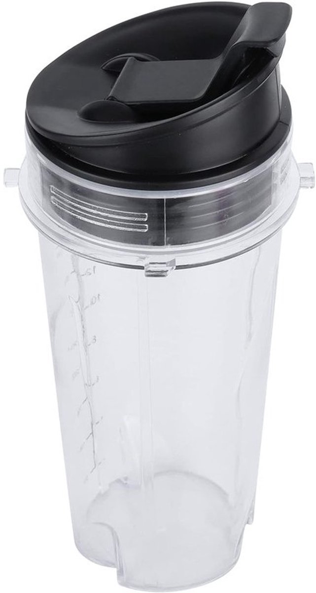 Thijox - Vervangende Blender Beker en Deksel Set 470 ml - PP Kunststof - Compatibel met Nutri Blender - Ideaal voor Smoothies, Makkelijk Mee te Nemen,