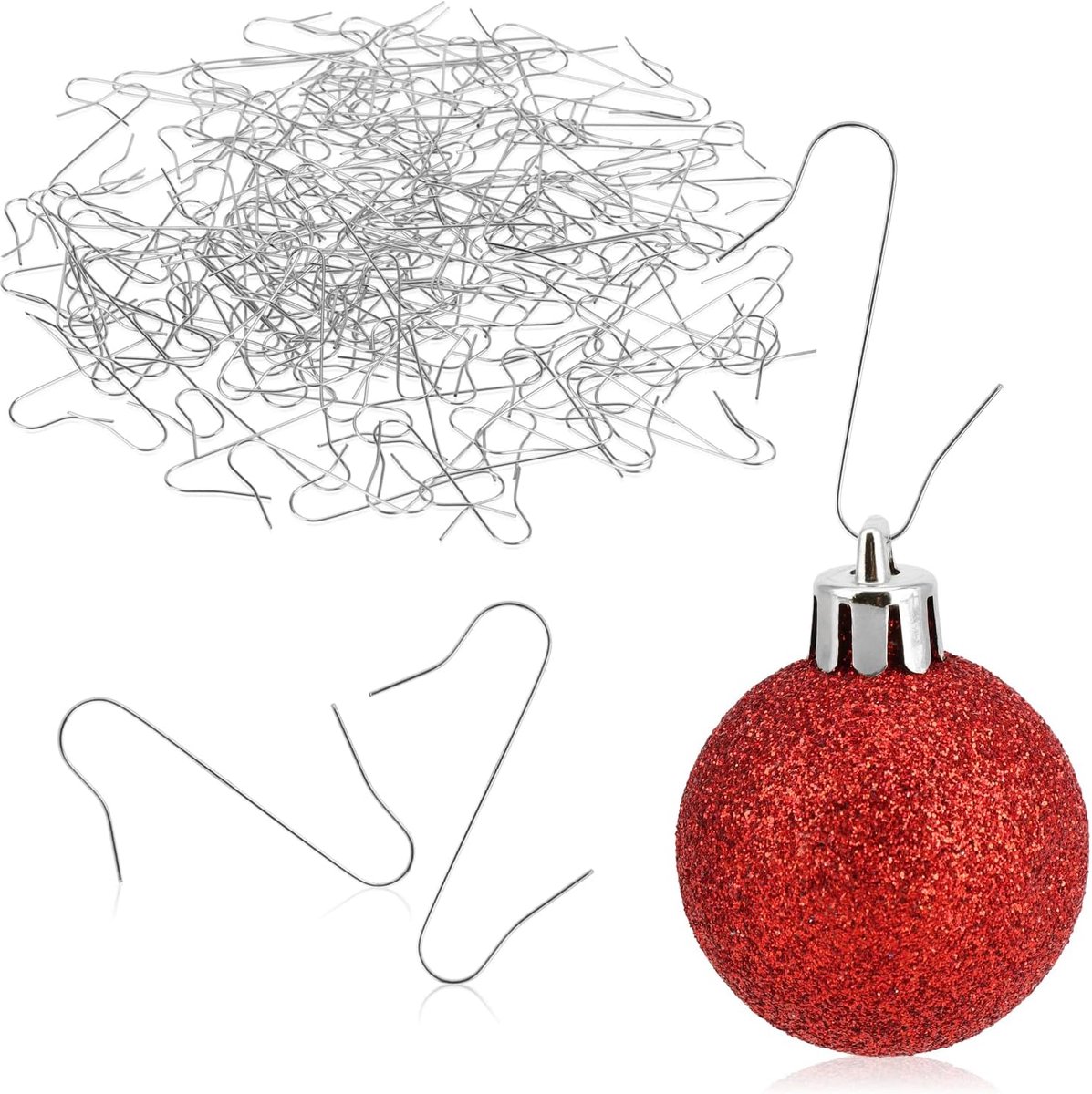Kerstboom Haken - Dubbele Metalen Haken voor Ornamenten, Ballen en Decoraties - 100 stuks - Zilver